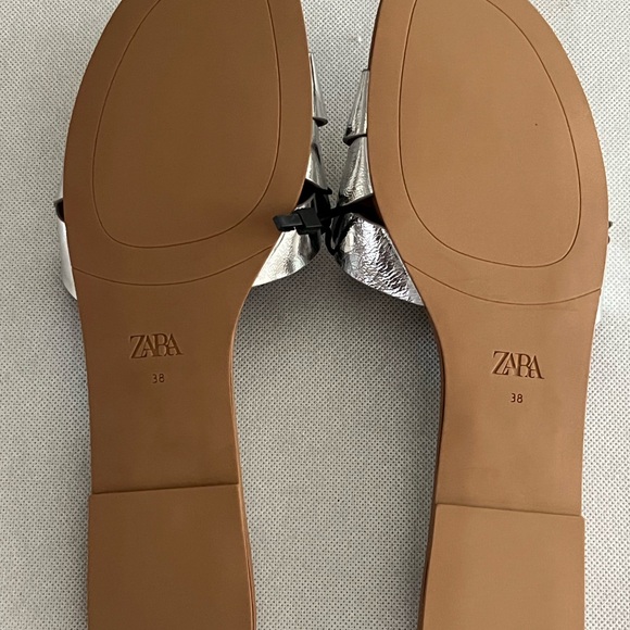 Zara Silver Sandals with Reflective Straps - Picture 4 of 4